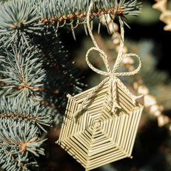 Christmas Straw Decoration "Hexagon"